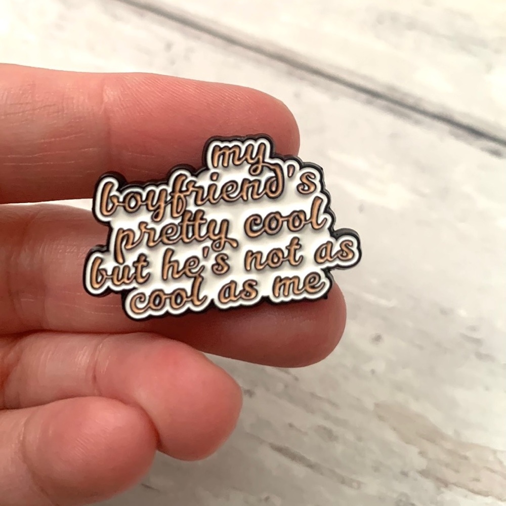 Enamel Pin My Boyfriends Pretty Cool Lapel Brooch Accessory Butterflies NEW